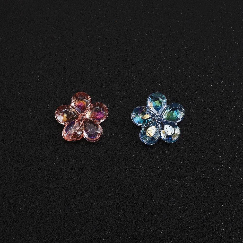 AB Mixed Color Transparent Acrylic Flower Beads