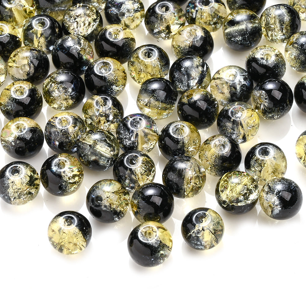 Gradient Crackle Glass Spacer Beads
