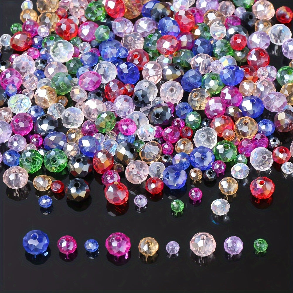 Faceted Crystal Glass Rondelle Spacer Beads