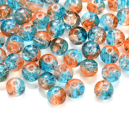 Gradient Crackle Glass Spacer Beads