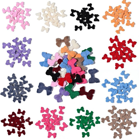 10pcs/set 24x33mm Fuzzy Bow Resin Beads