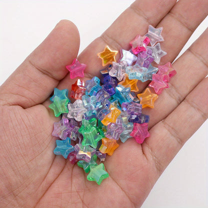 AB Color Acrylic Heart and Star Spacer Beads