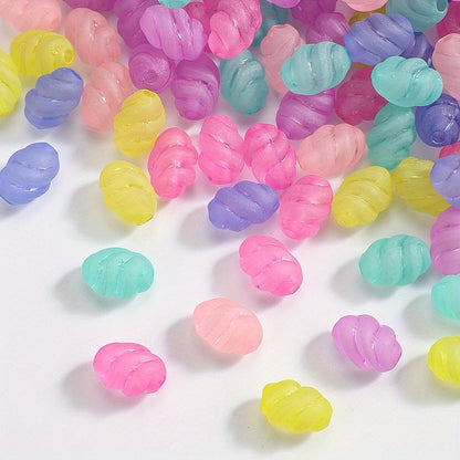 Mixed Color Oval Acrylic Beads
