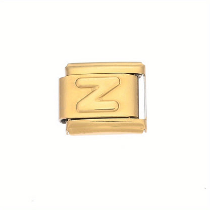 1pc 9x10mm Golden Stainless Steel Letter Bead