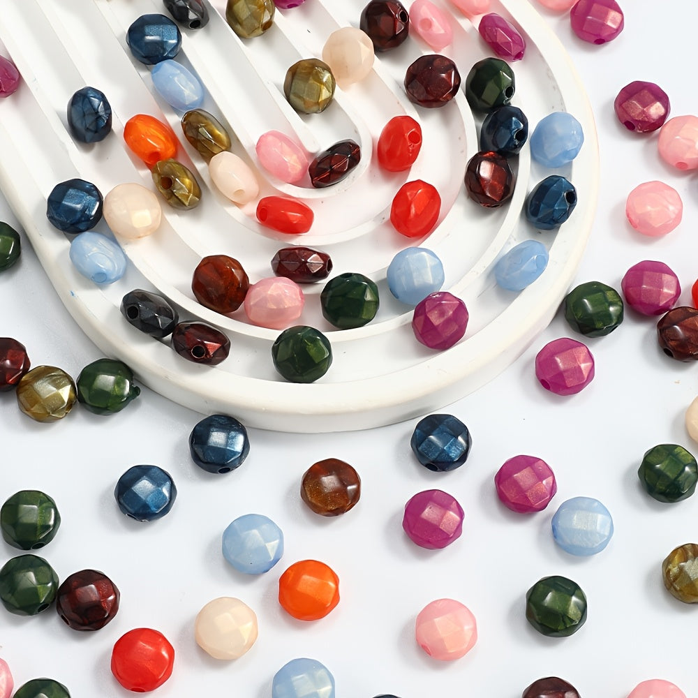 Fashion Stripe Acrylic Round Spacer Beads