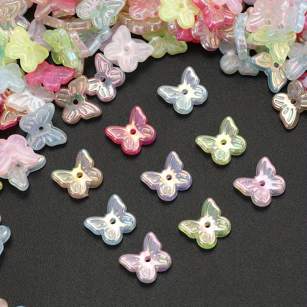 12x10mm UV Pearlescent Acrylic Butterfly Beads