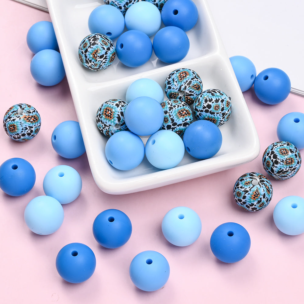 Rainbow Floral Silicone Beads Set