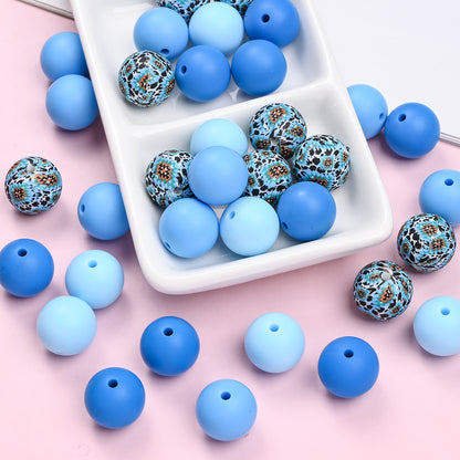 Rainbow Floral Silicone Beads Set