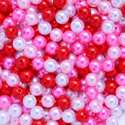 Shiny Pink Love Acrylic Beads