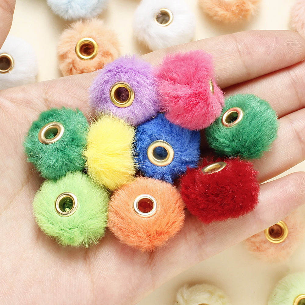 20mm Plush Pompom Focal Beads