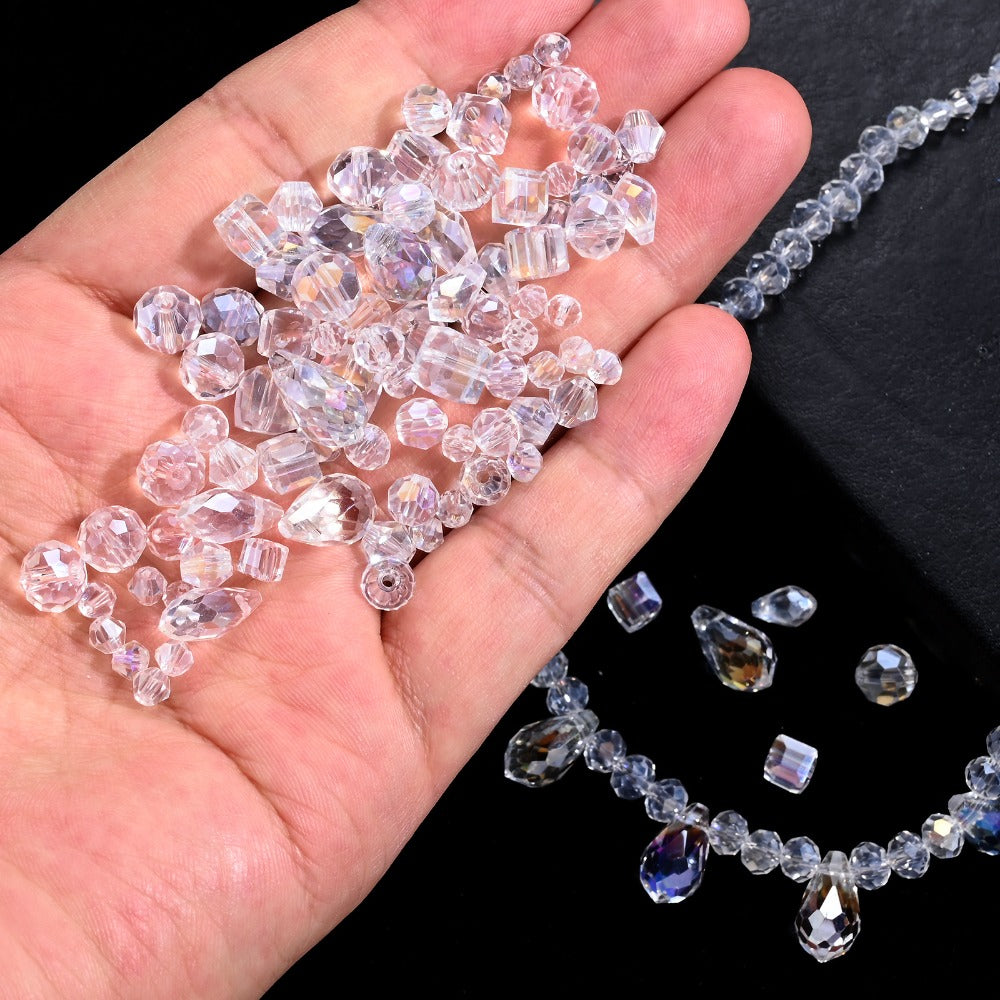 200pcs Clear AB Faceted Glass Beads