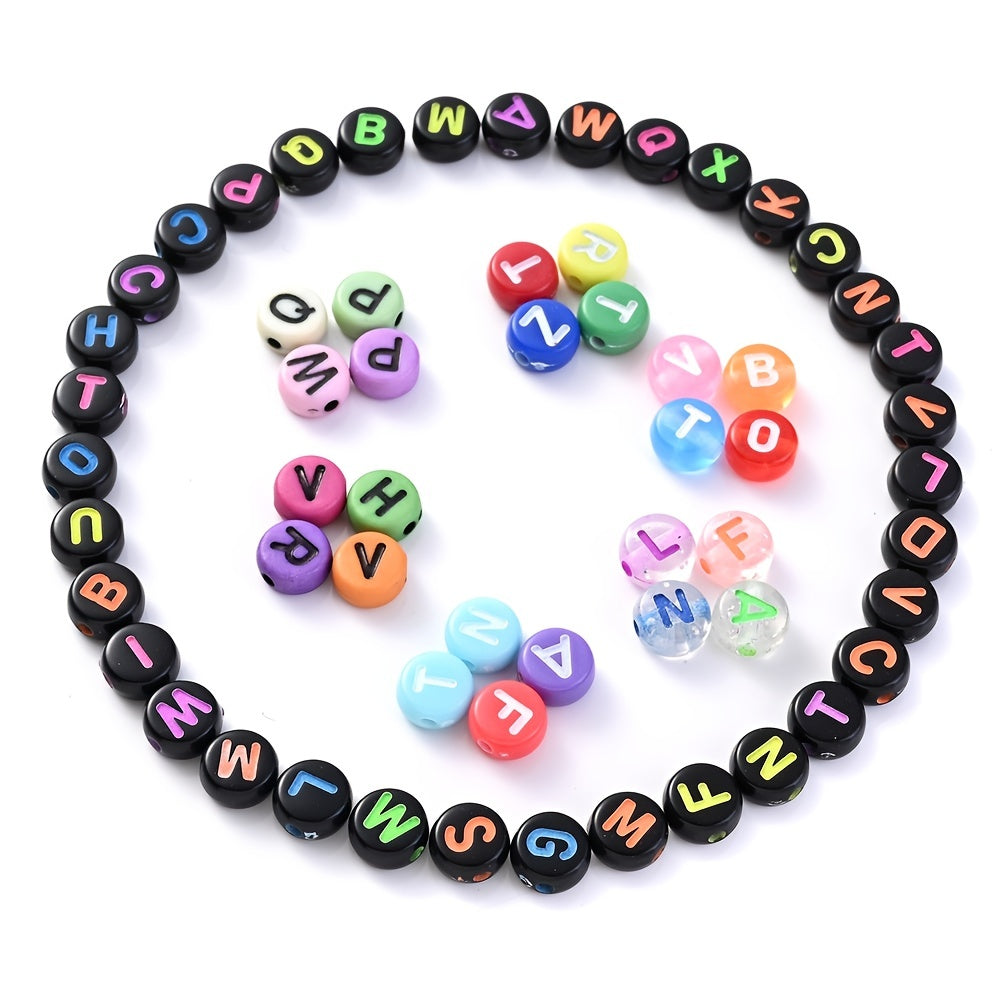 100pcs Mix Color Acrylic Oblate Beads