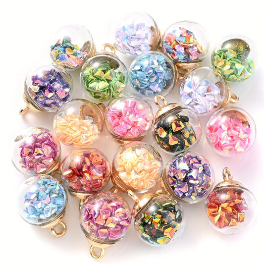 10pcs Transparent Glass Heart Pendant Beads