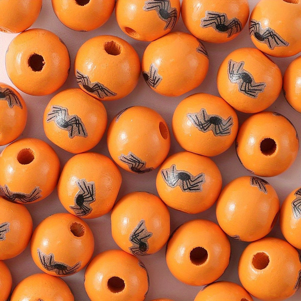 Halloween Wooden Round Beads