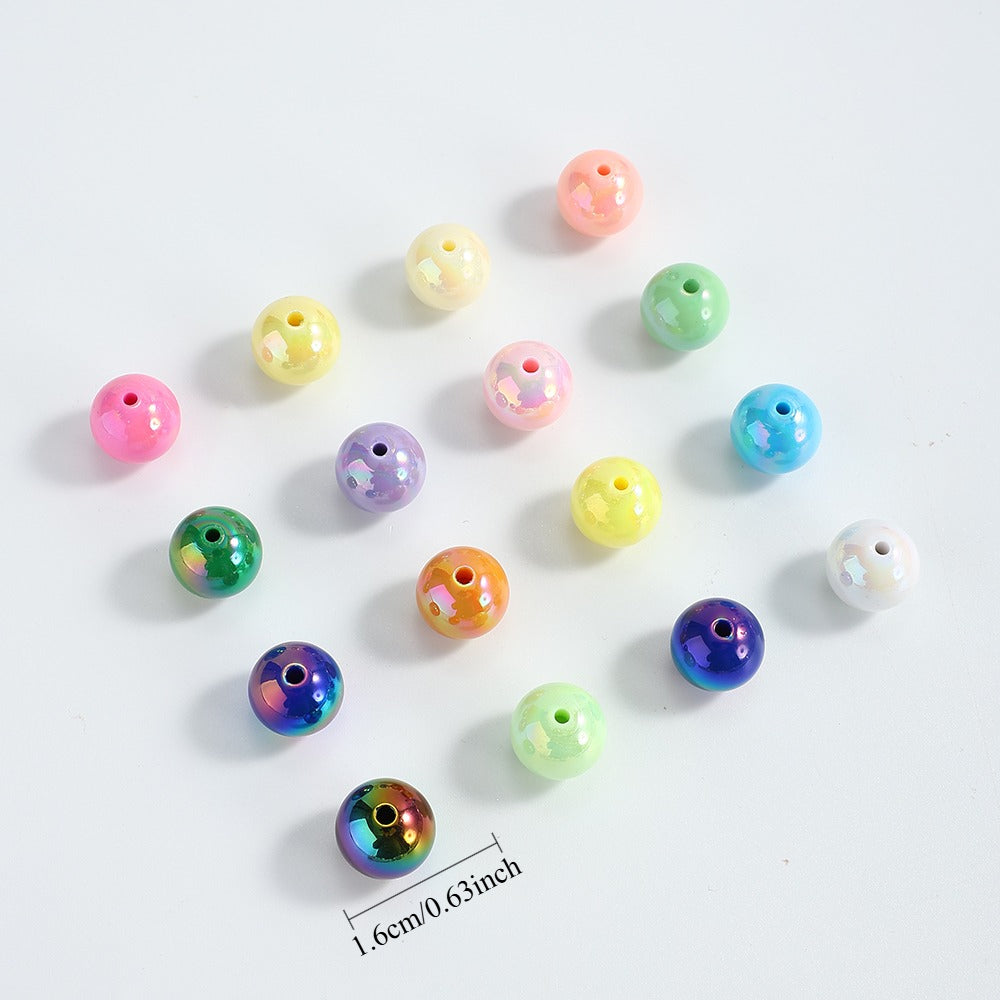 20pcs/set 16mm Shiny AB Color Round Acrylic Focal Beads