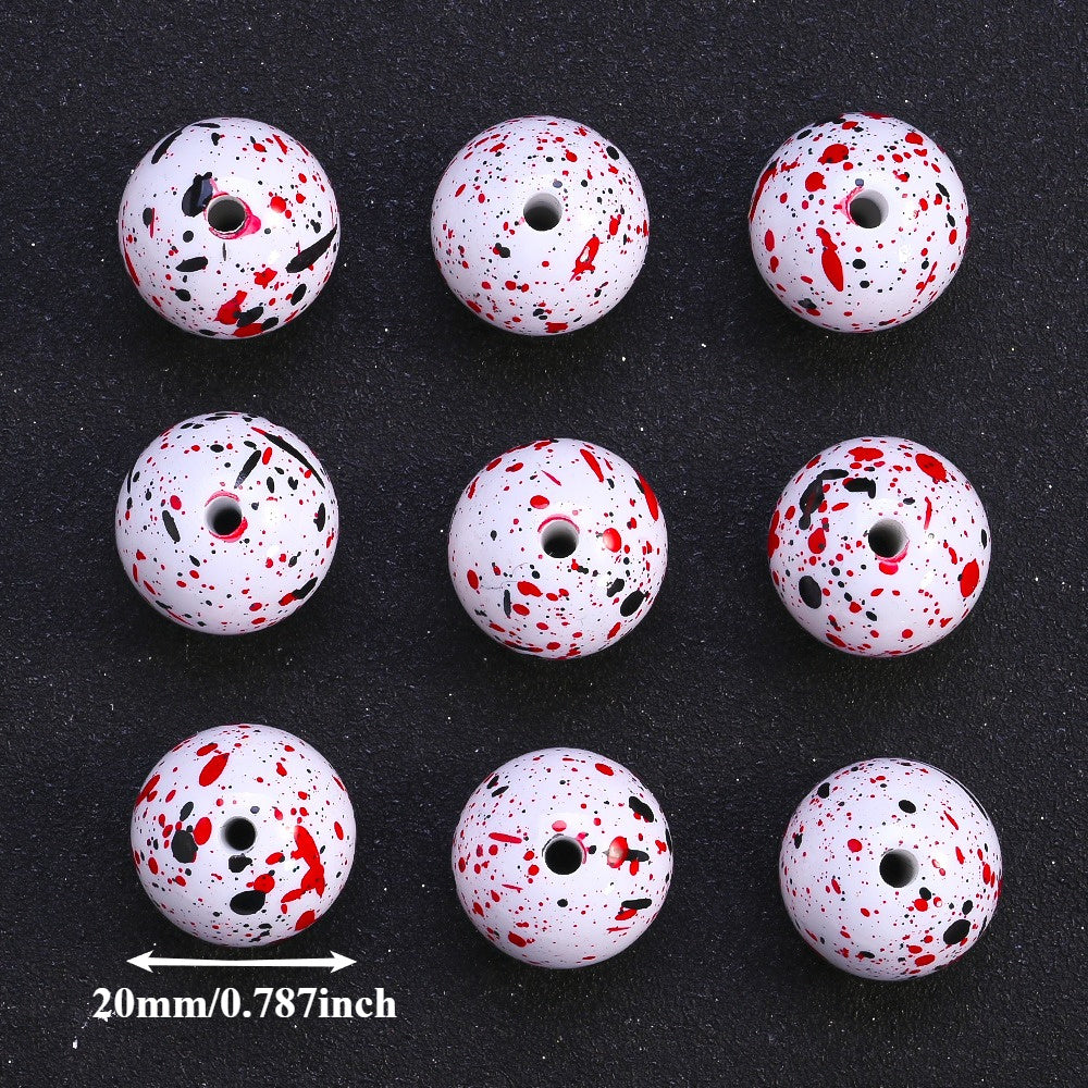 20mm Acrylic Dinosaur Egg Design Beads