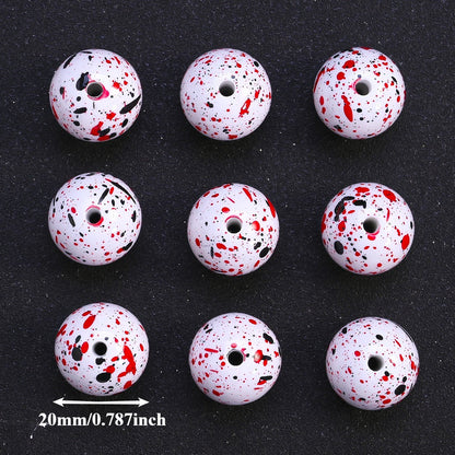 20mm Acrylic Dinosaur Egg Design Beads