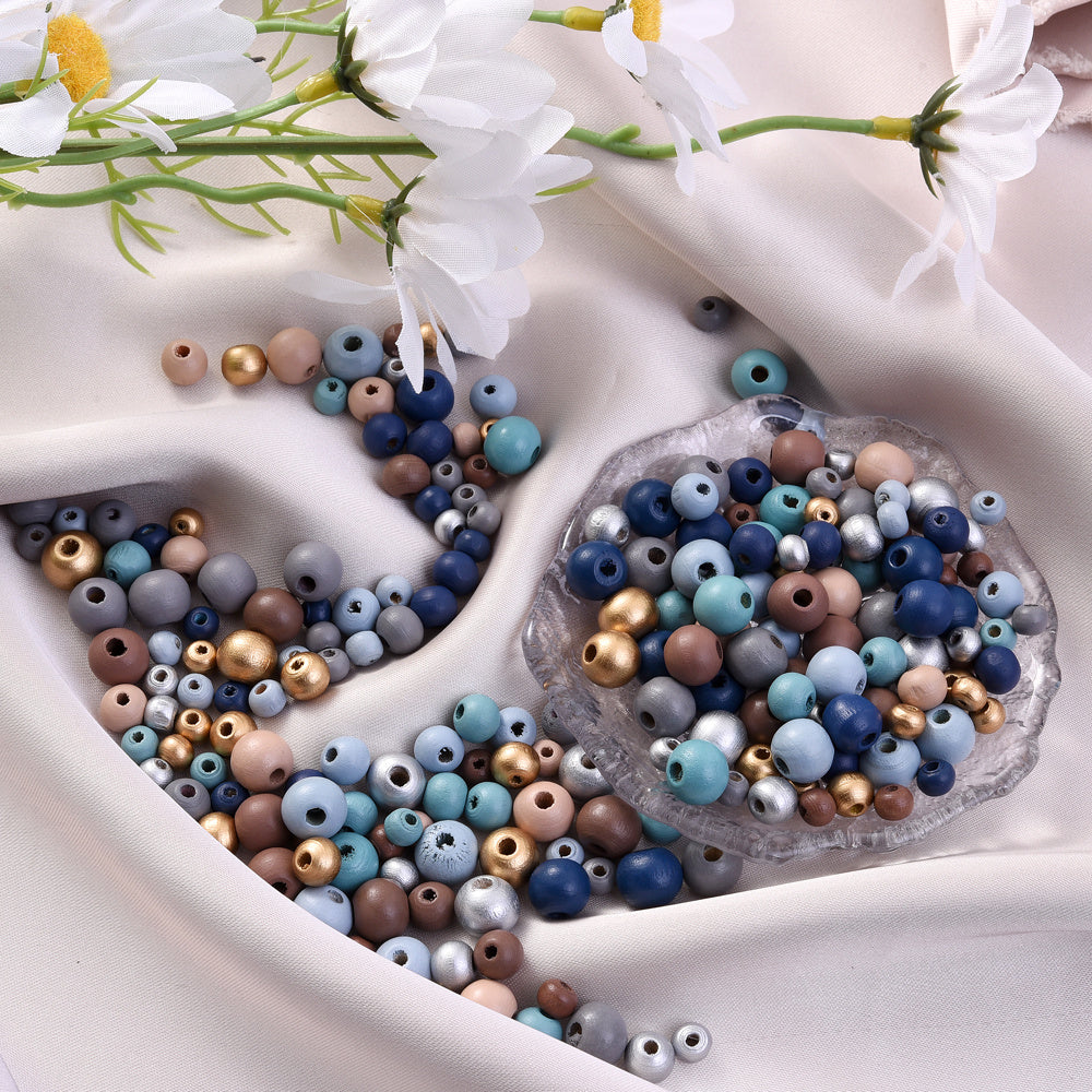20/50/80/100/150/300pcs Morandi Color Wooden Beads Set