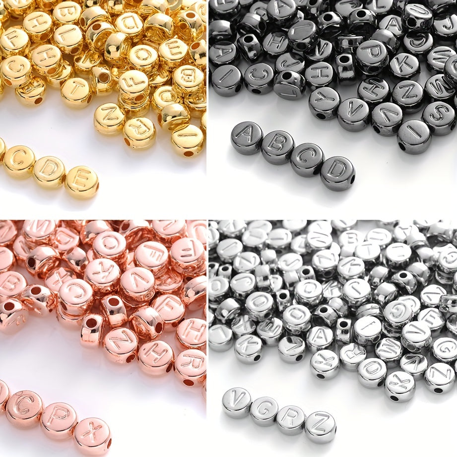 100pcs Round CCB Letter Beads
