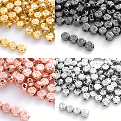 100pcs Round CCB Letter Beads