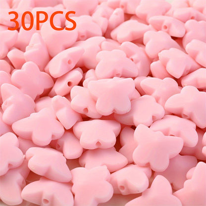30pcs Colorful Acrylic Butterfly Beads