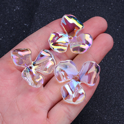 30x35mm UV Coated Floral Acrylic Beads