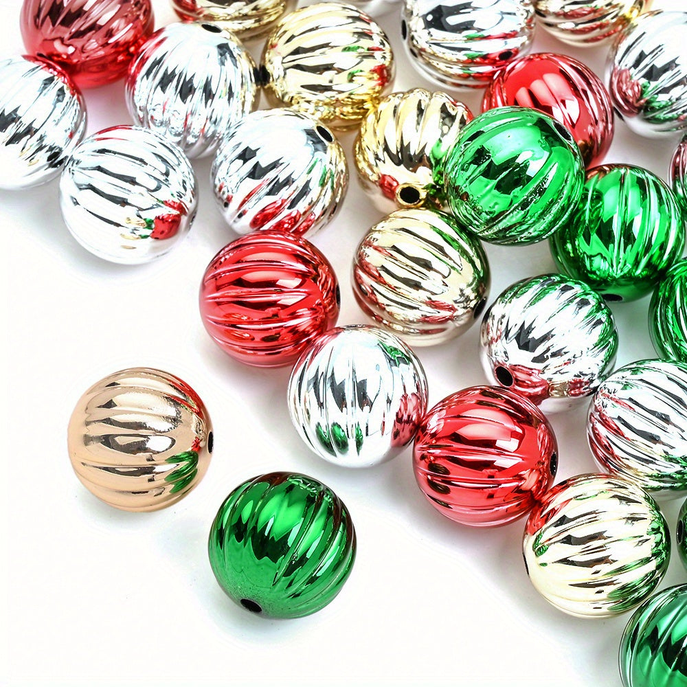 Christmas Pumpkin Acrylic Round Beads