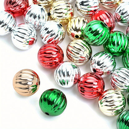 Christmas Pumpkin Acrylic Round Beads