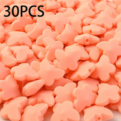 30pcs Colorful Acrylic Butterfly Beads