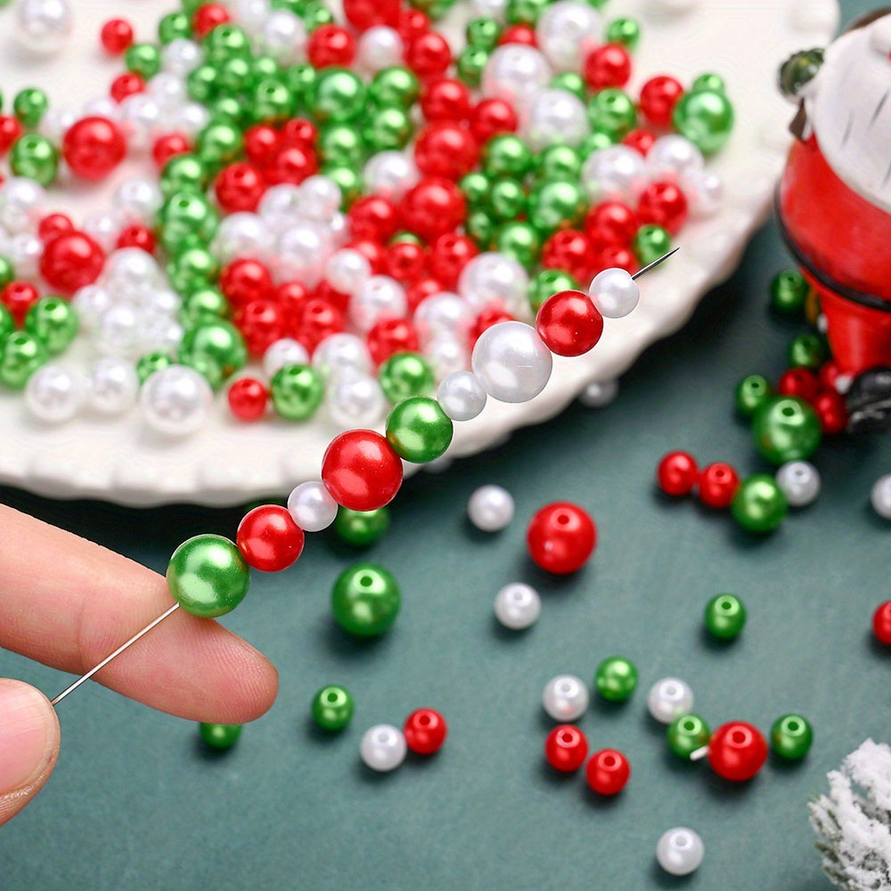 100/200/500pcs Christmas Design Artificial Pearl Beads