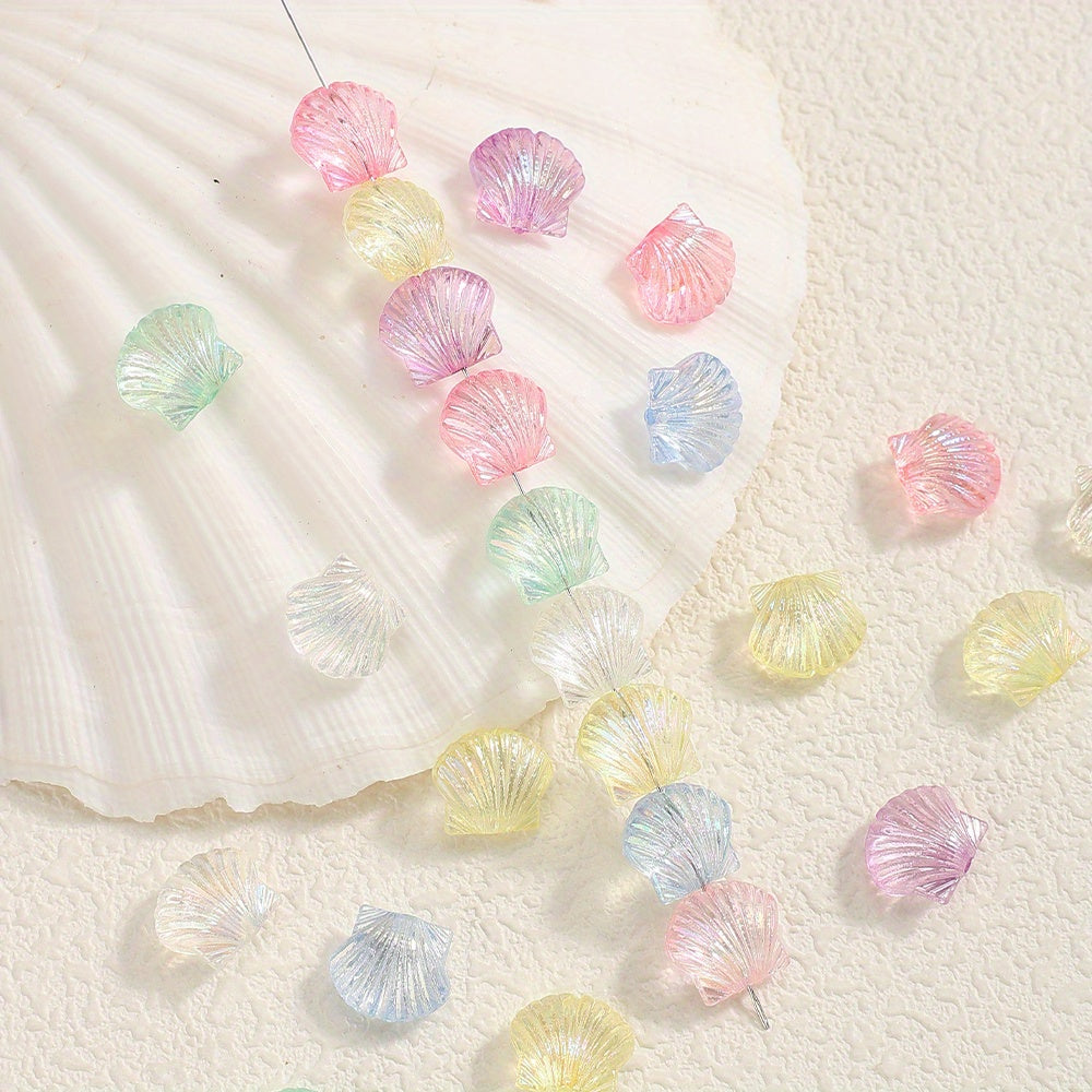 50pcs 11x13mm Ocean Style Shell Acrylic Beads