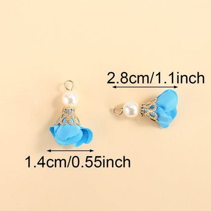 10pcs Colorful Petal Tassel Charm Pendants