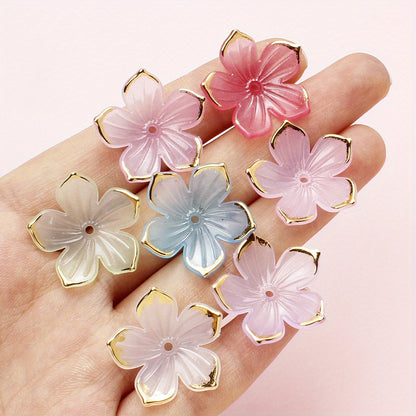 23×24mm Golden Edge Flower Acrylic Beads
