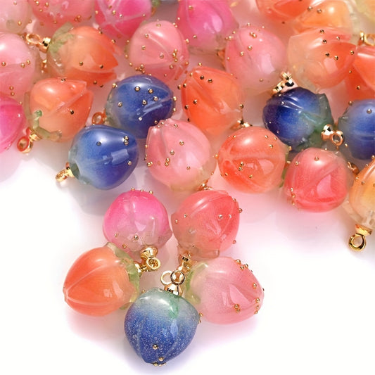 5pcs 10x15mm Bud Shape Acrylic Pendants
