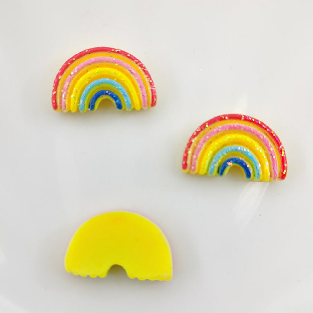 Sunflower Rainbow Resin Flatback Beads