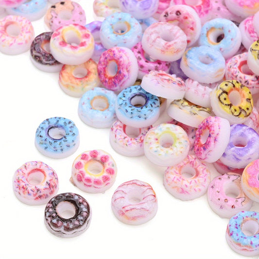 50pcs 9mm Mini Donut Resin Flatback Beads