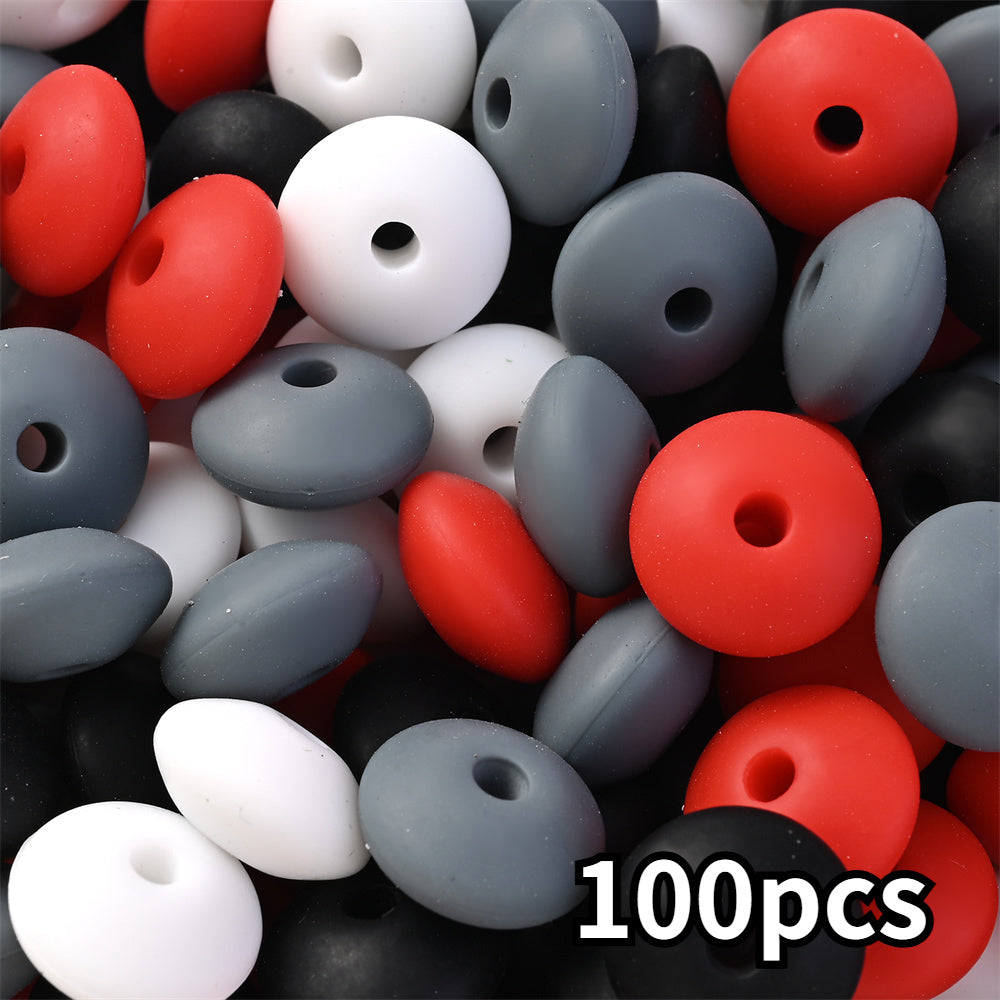 Assorted Silicone Lentil Abacus Focal Beads