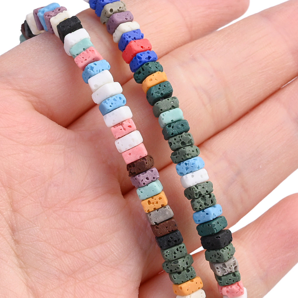 5mm Summer Natural Stone Square & Cubic Spacer Beads
