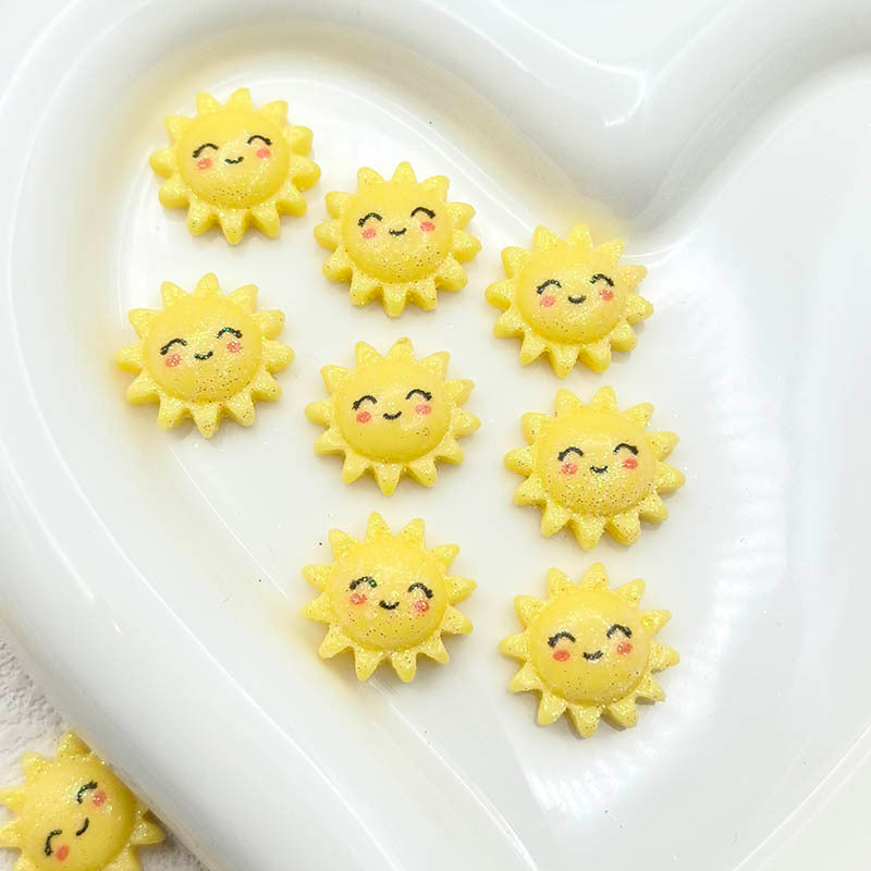 Sunflower Rainbow Resin Flatback Beads