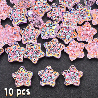 18mm Glass Five-Pointed Star Beads