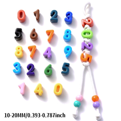 20pcs 10-20mm Colorful Number Acrylic Beads