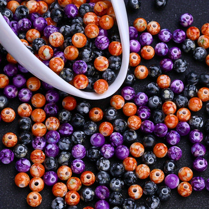 8mm Halloween Crackle Acrylic Round Beads