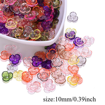 10mm Clear Acrylic Sakura Flower Beads