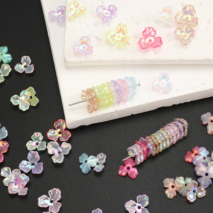 UV Pearlescent Flower Acrylic Beads