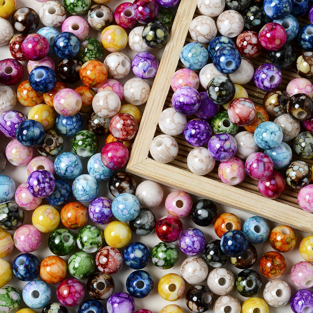 Gradient Round Acrylic Spacer Beads