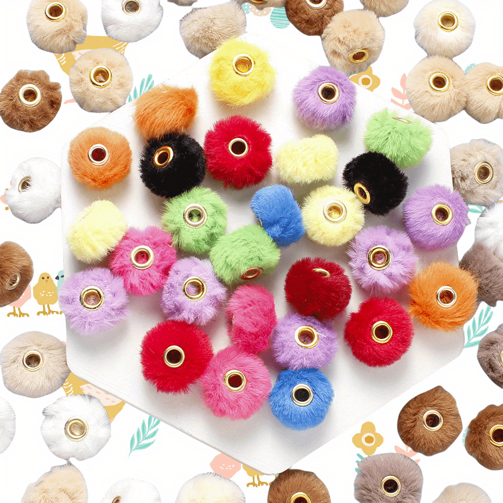 Faux Rabbit Fur Plush Beads