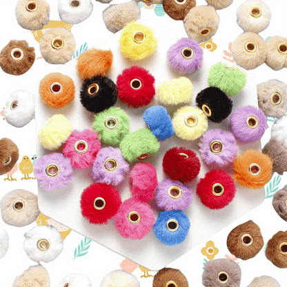 Faux Rabbit Fur Plush Beads