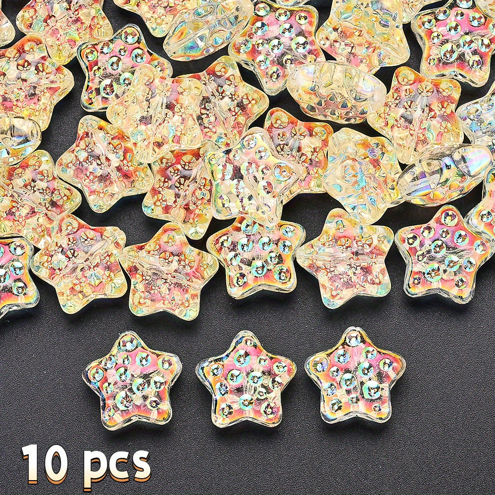 18mm Glass Five-Pointed Star Beads