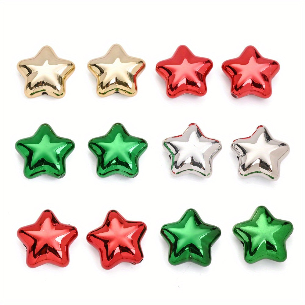 19×20mm Christmas Fat Star Acrylic Beads