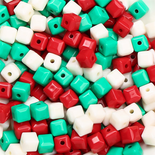 10pcs Christmas Acrylic Square Beads